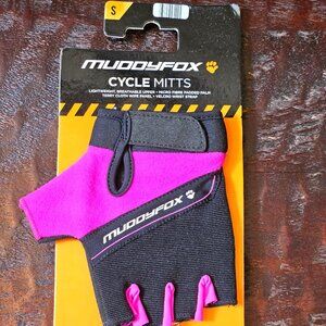 NWT MuddyFox Unisex Cycling Gloves, Black/Pink, Sz. Small